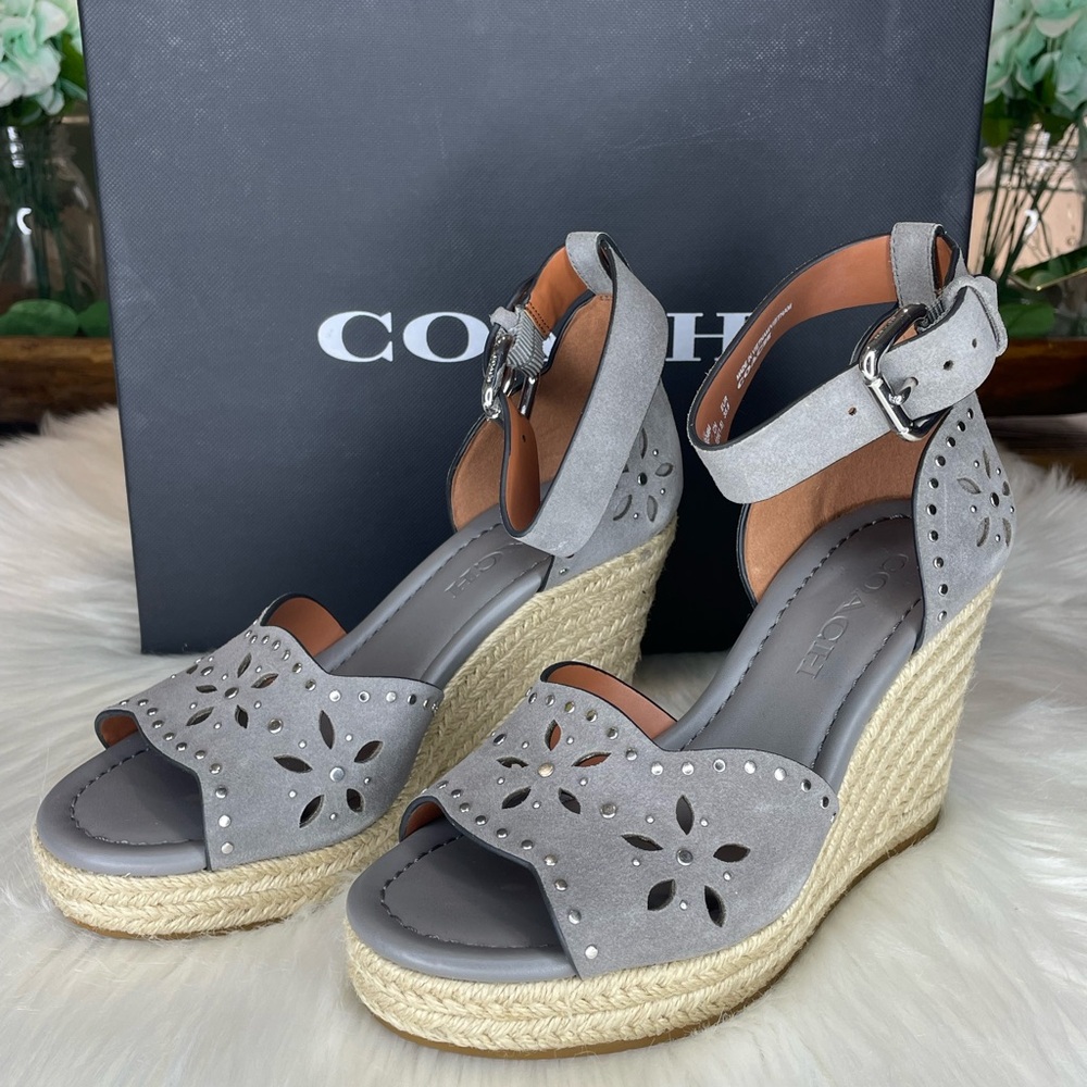 NIB Authentic COACH Kelsi Suede Wedge